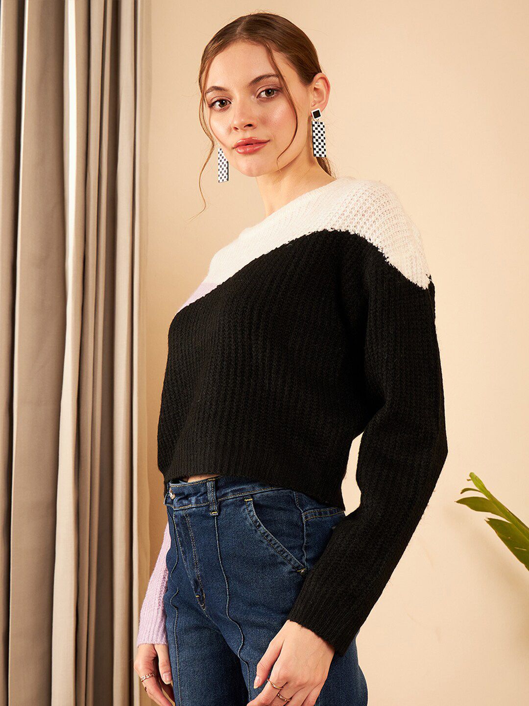 STREET 9 Colourblocked Acrylic Pullover