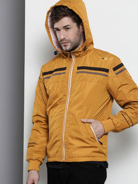The Indian Garage Co Hooded Slim Fit Bomber Jacket with Zippered Insert Pockets