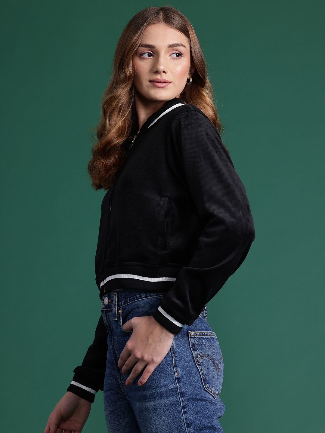 DressBerry Crop Bomber Jacket