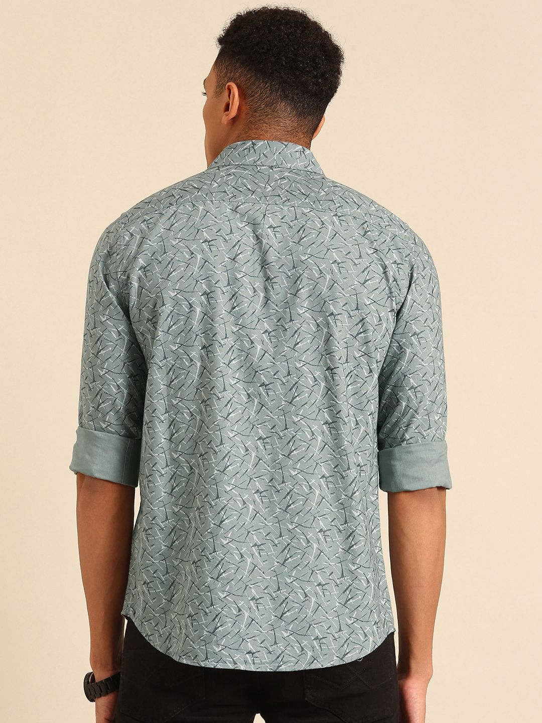 Being Human Slim Fit Opaque Printed Pure Cotton Casual Shirt