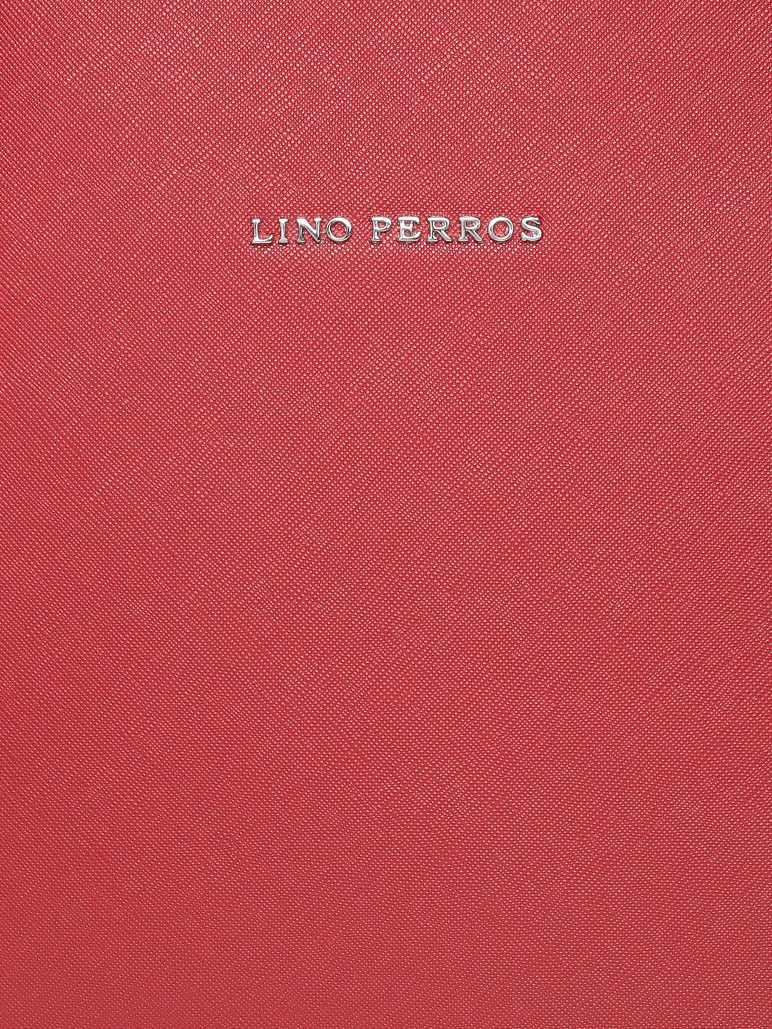 Lino Perros Red Solid Laptop Bag