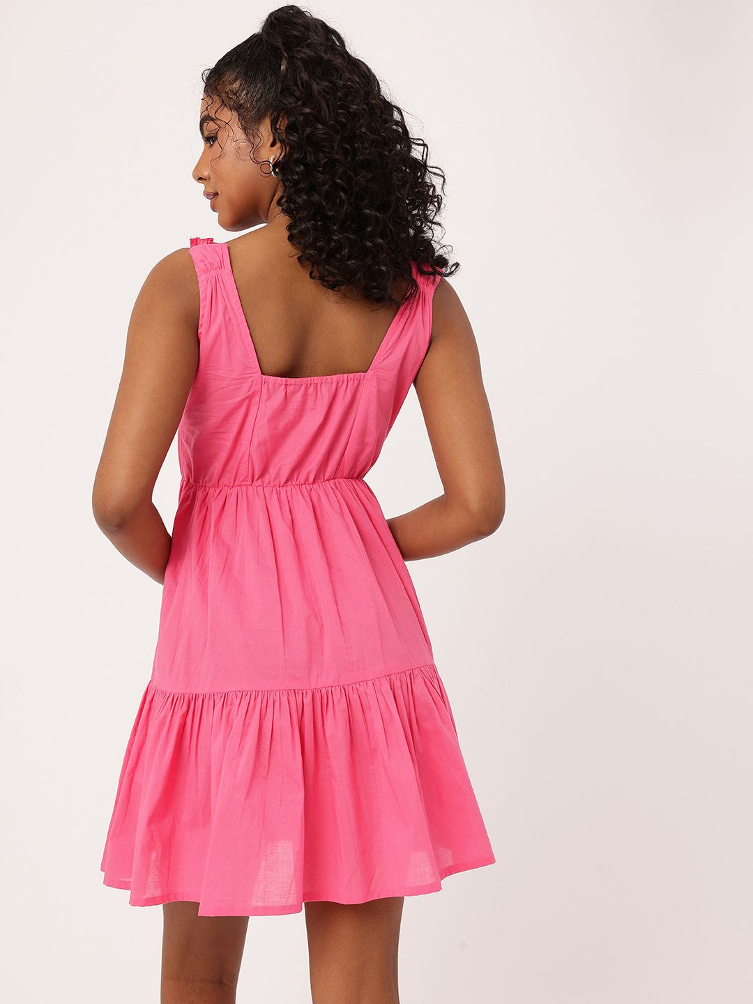 DressBerry Playful Charm Gathers Flounce Hem A-line Mini Dress