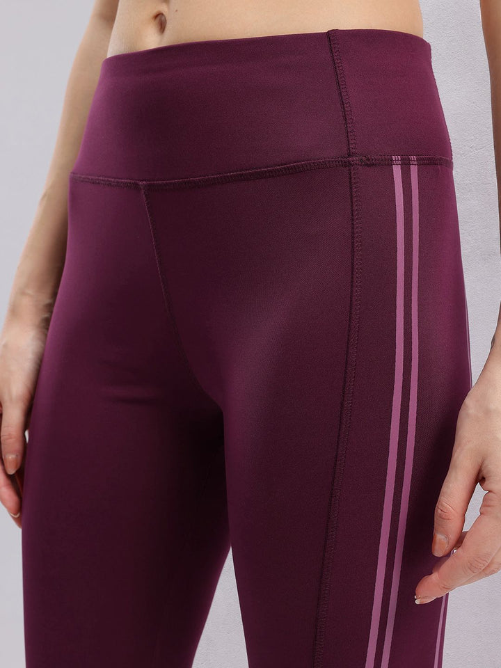 HRX by Hrithik Roshan Rapid-Dry Women Striped Yoga Tights