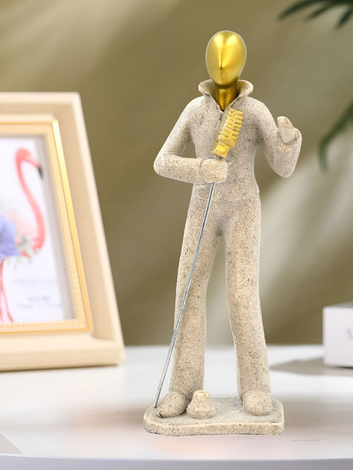 Cortina Sandstone Musical Instrument Off White Living Room Medium Showpiece - 6.3 inci