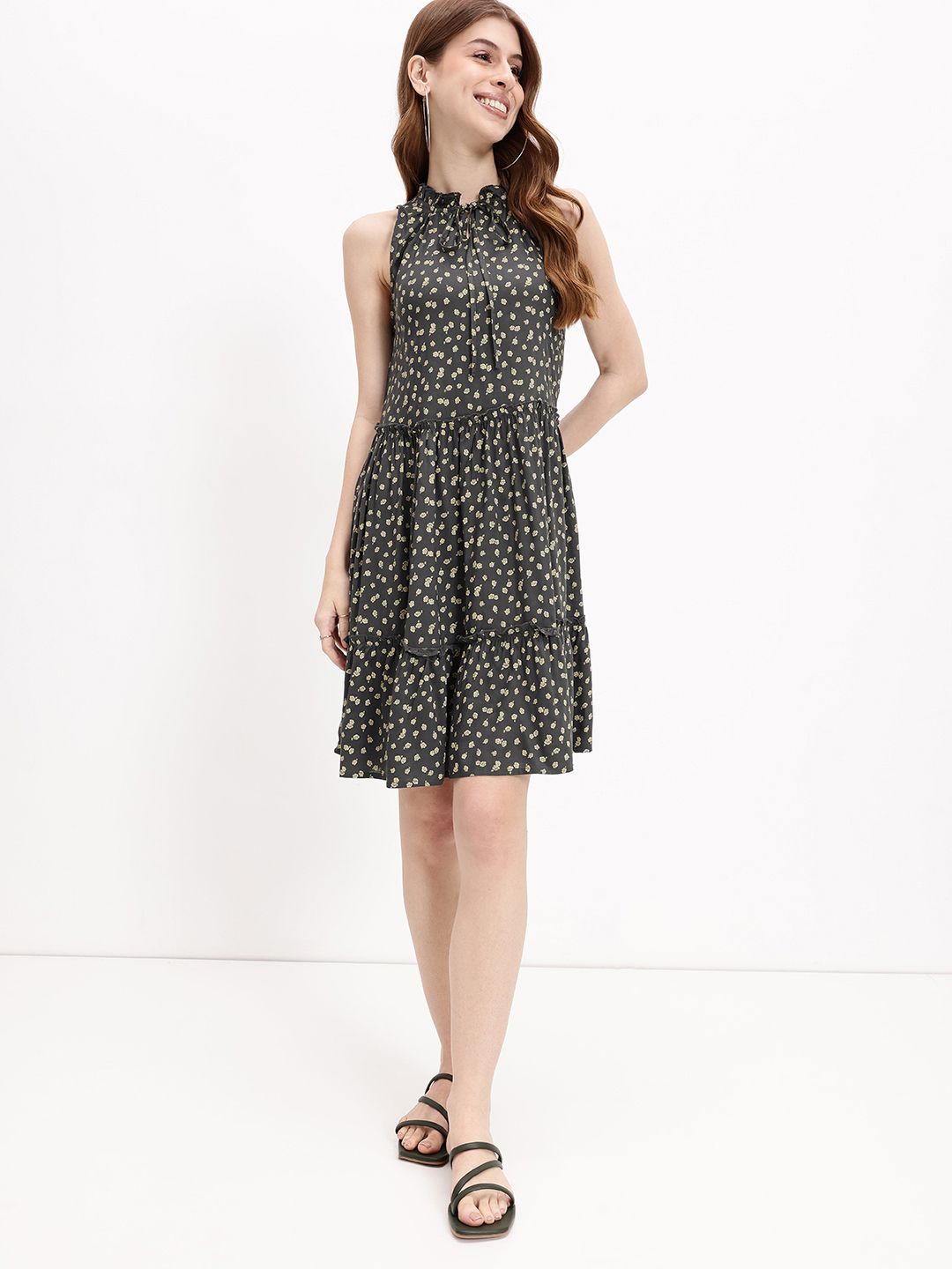 DressBerry Elevated Ruffled Bliss Carefree A-Line Dress