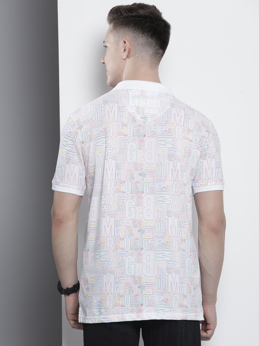 The Indian Garage Co Men Typography Printed Polo Collar T-shirt