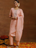 Gerua By Libas Floral Yoke Design Regular Sequinned Kurta With Trousers & Dupatta