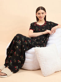 Sweet Dreams Floral Printed Pure Cotton Maxi Nightdress