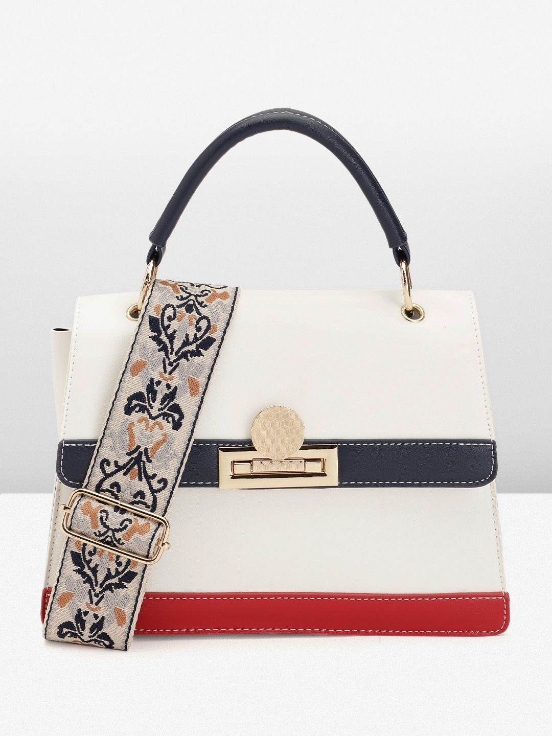 Lino Perros Colourblocked Structured Satchel Bag