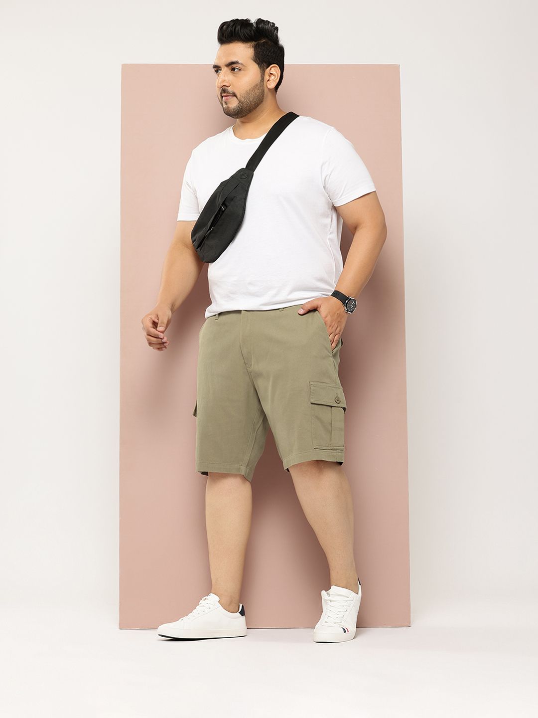 Thomas Scott Men Plus Size Cargo Shorts