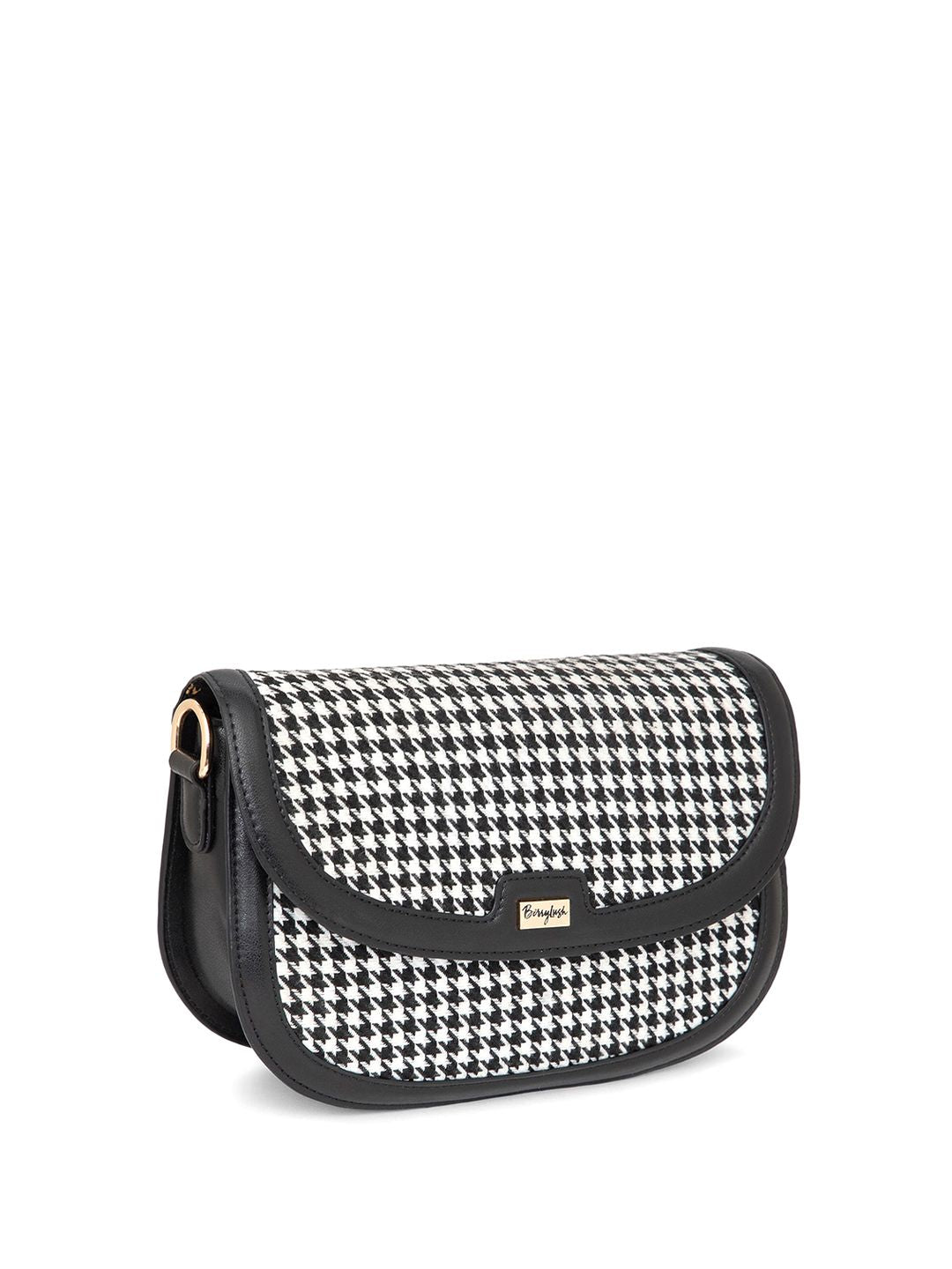 Berrylush Women Checked Structured Sling Bag