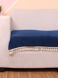 STITCHNEST Blue & Beige Self Design 1 Seater Sofa Cover
