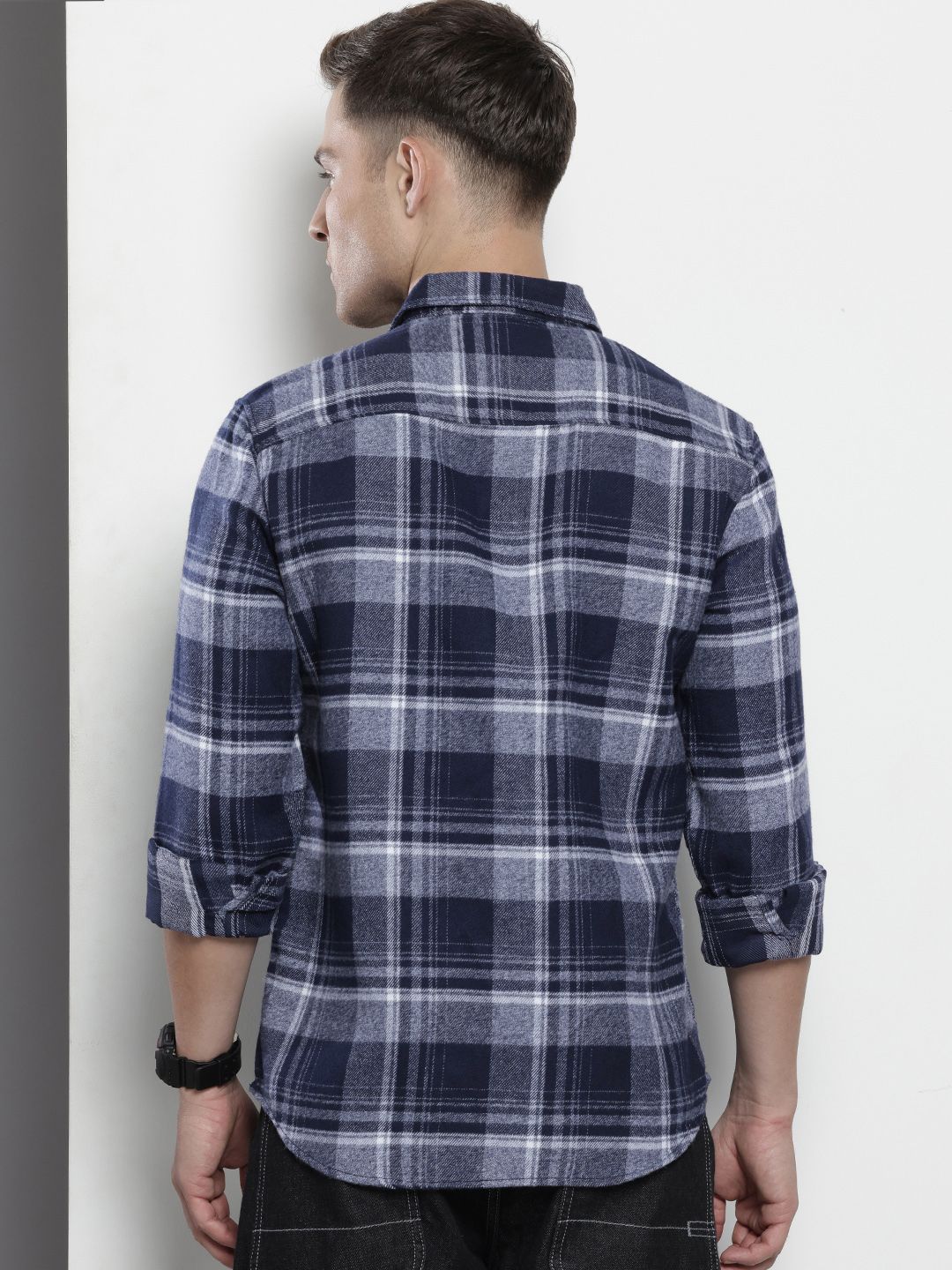 The Indian Garage Co Pure Cotton Slim Fit Checked Casual Shirt