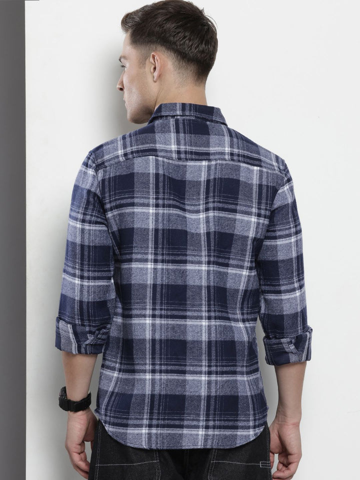 The Indian Garage Co Pure Cotton Slim Fit Checked Casual Shirt