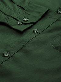 DENNISON Men Green Smart Slim Fit Opaque Formal Shirt