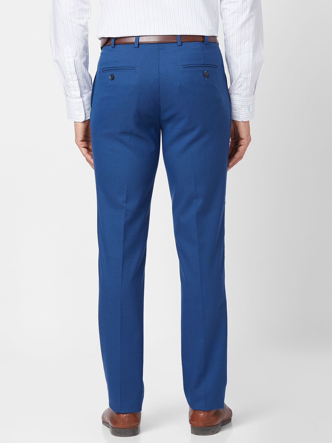 Park Avenue Men Textured Super Slim Fit Formal Trousers