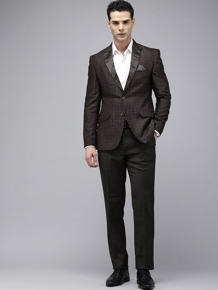 Park Avenue Self Design Single Breasted Super Slim Fit 2-Peice Party Suit