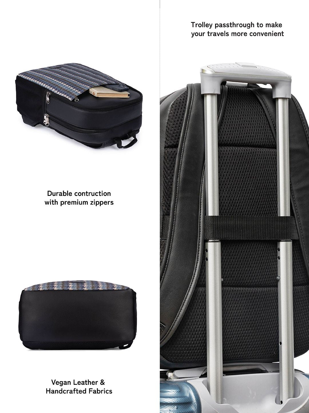 Zouk Men Backpack Rintangan Air Bercetak Geometri Sehingga 16 Inci