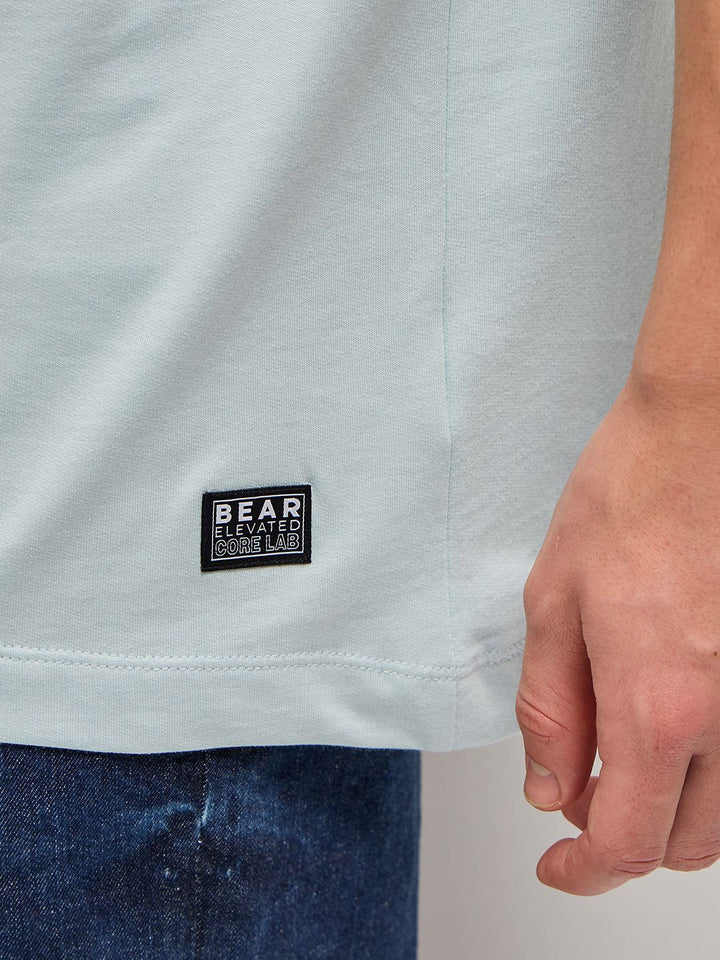 T-shirt Leher Tipografi Bear House Applique Applique T-Shirt Santai
