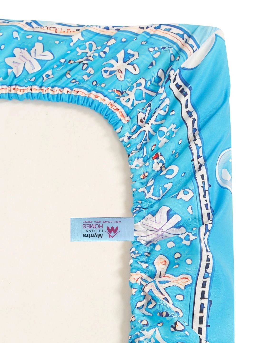 Myntra Elegant Homes Biru & Merah Jambu Watak Kartun 400 TC Cadar King dengan 2 Sarung Bantal