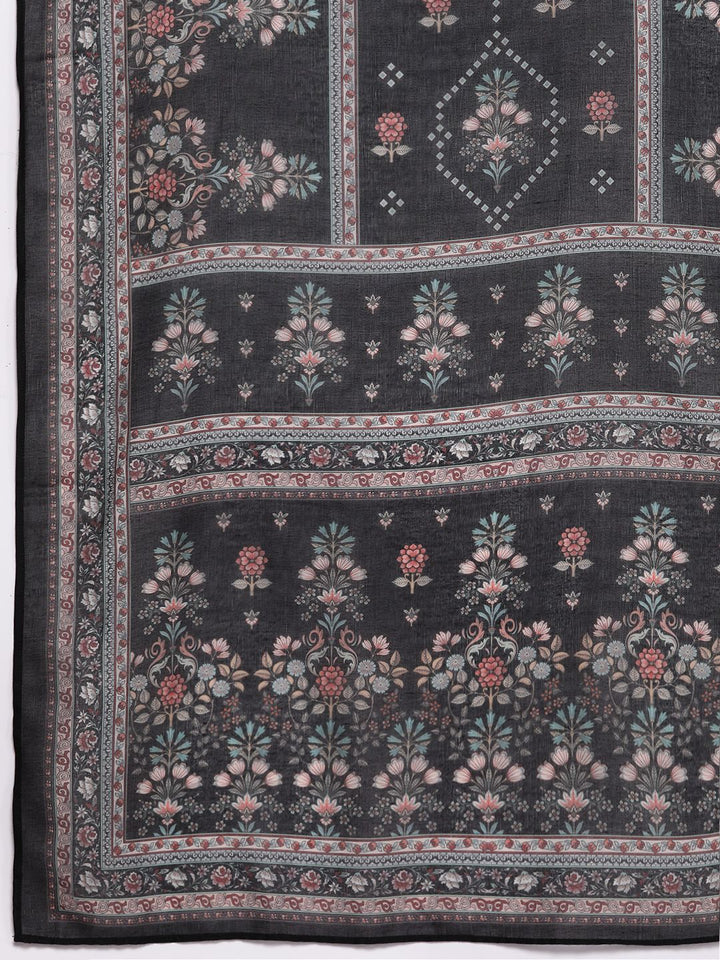 Libas Floral Printed Kurta with Trousers & With Dupatta