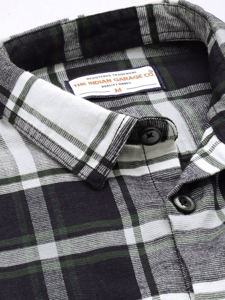 The Indian Garage Co Men Regular Fit Checkered Double Flap Casual Shirt