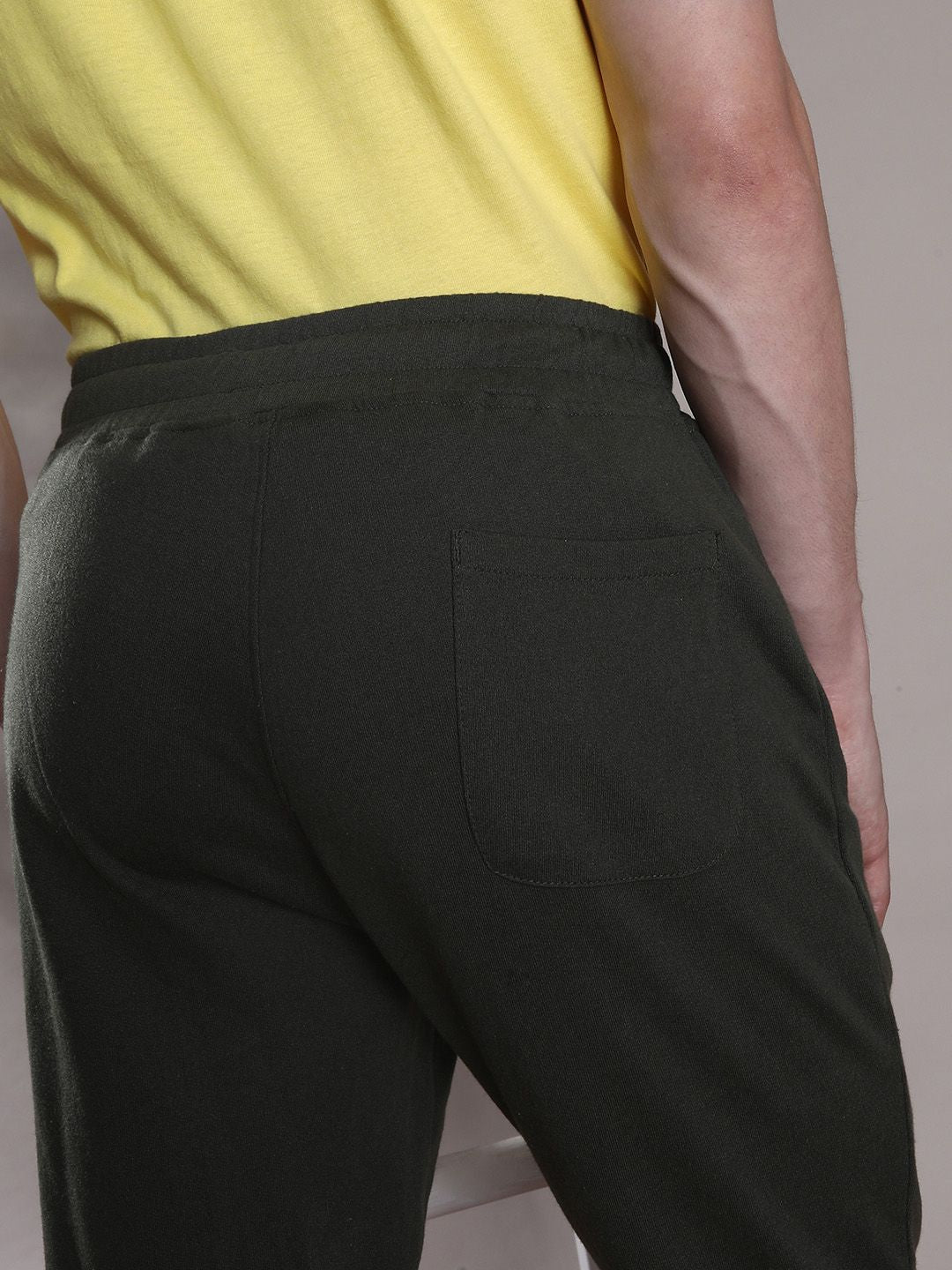 The Indian Garage Co Men Olive Solid Slim Fit Jogger
