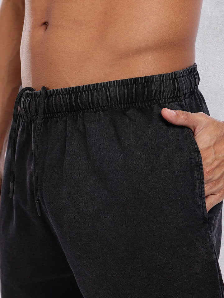 HRX by Hrithik Roshan Men Brand Logo Print Pure Cotton Washed Effect Training Shorts