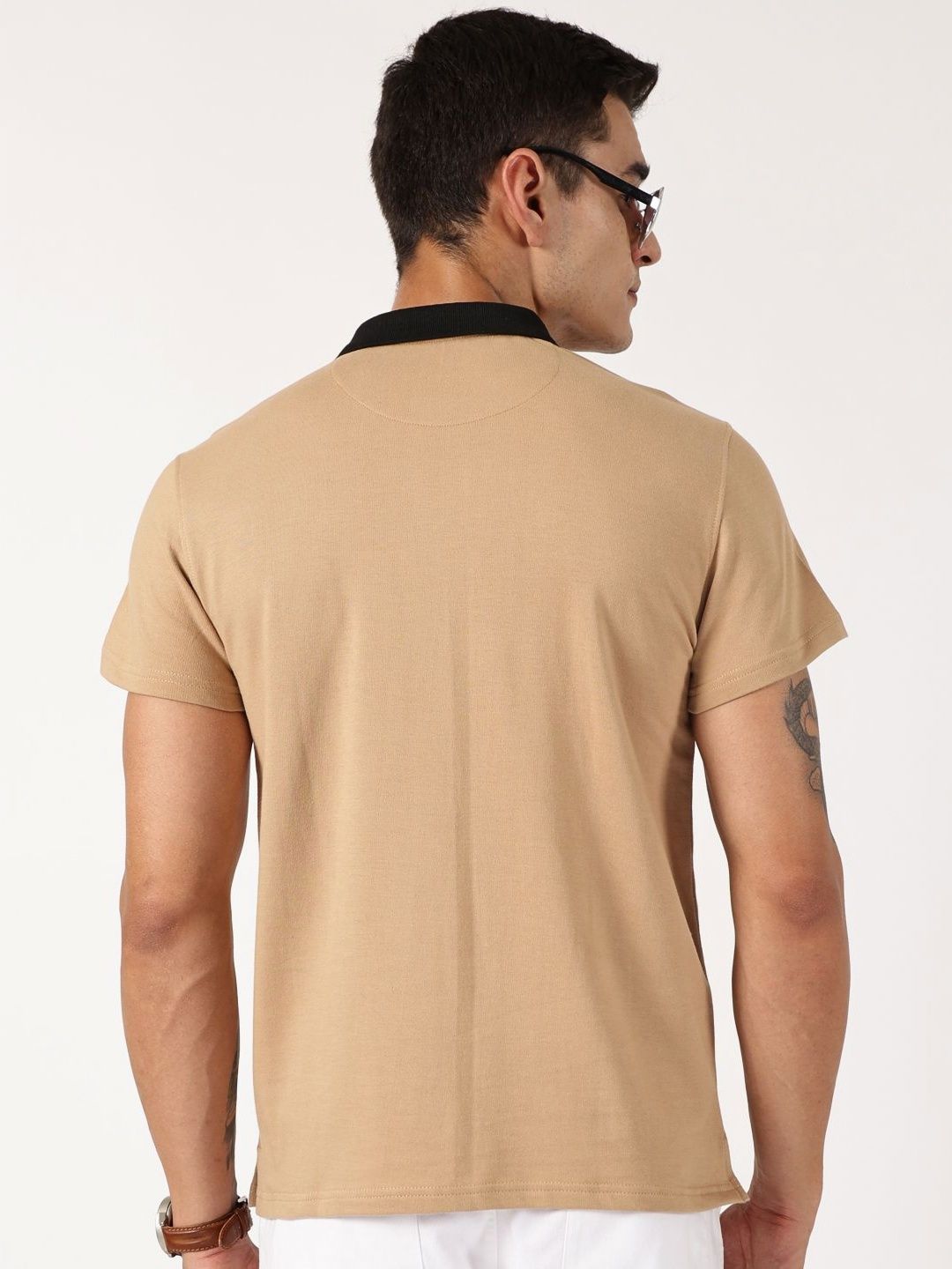 Thomas Scott Men Solid Polo Collar Cotton T-shirt