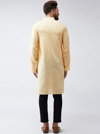 SOJANYA Lelaki Kuning Solid Kurta Lurus