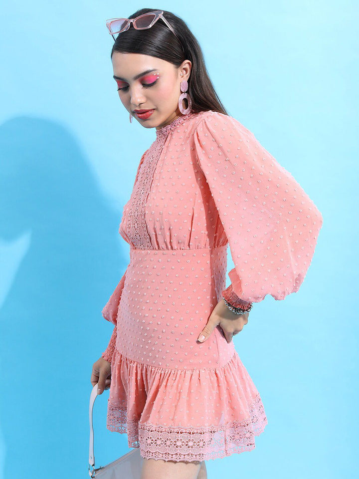 Tokyo Talkies Rose Puff Sleeve Fit & Flare Dress