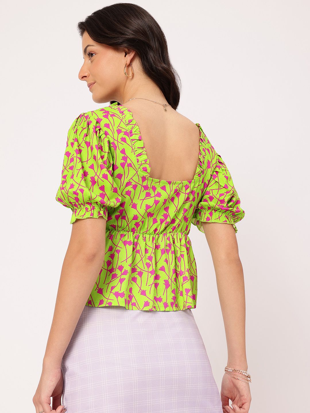DressBerry Garden Glam Floral Tie-Up Empire Top