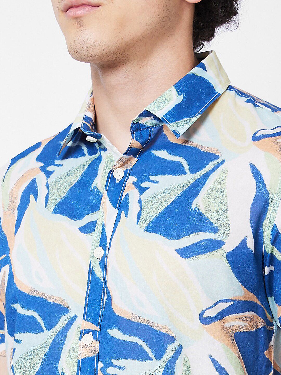 SPYKAR Slim Fit Opaque Printed Cotton Casual Shirt