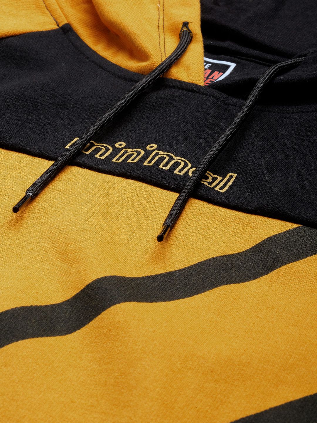The Indian Garage Co Men Black Printed Hooded Sweatshirt