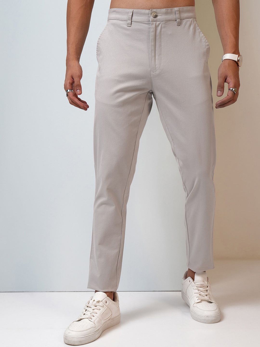 HIGHLANDER Men Soft Feel Twill Chino Trousers