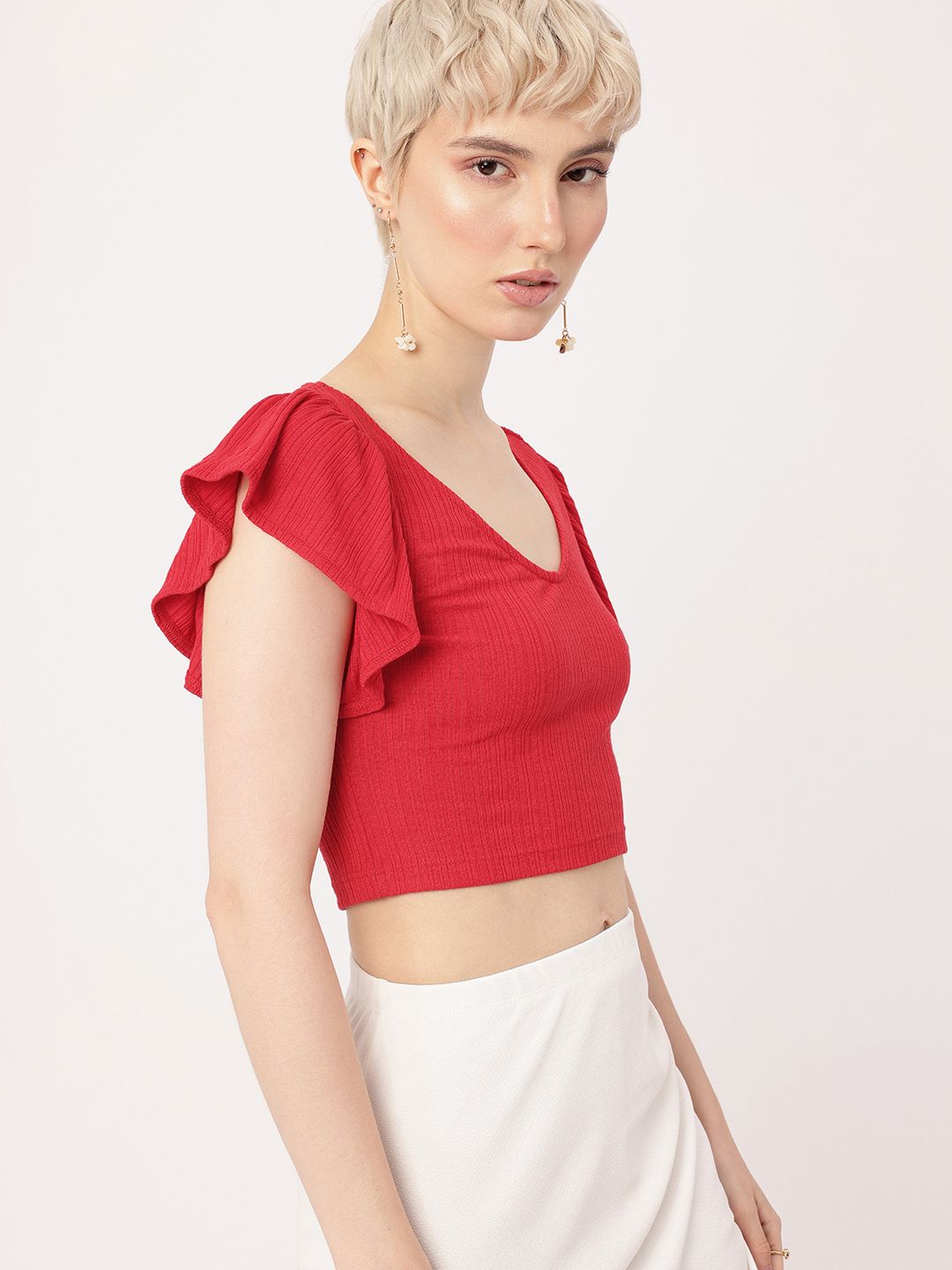 DressBerry Cherry Red Ruffle Play Top