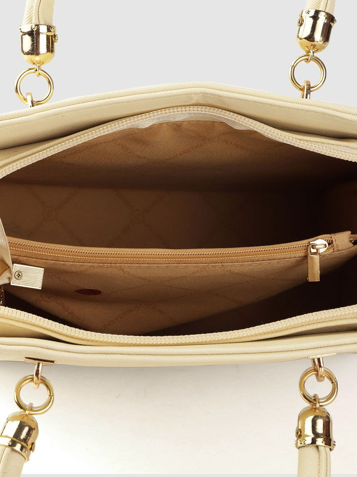 Lino Perros Off-White Solid Handheld Bag