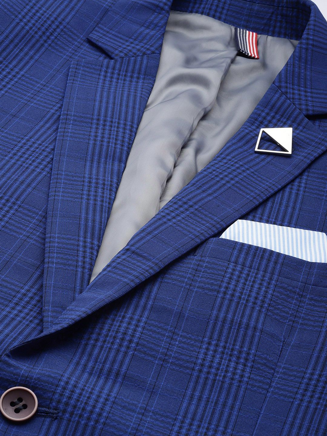 Park Avenue Checked Super Slim Fit Single-Breasted Formal Blazers