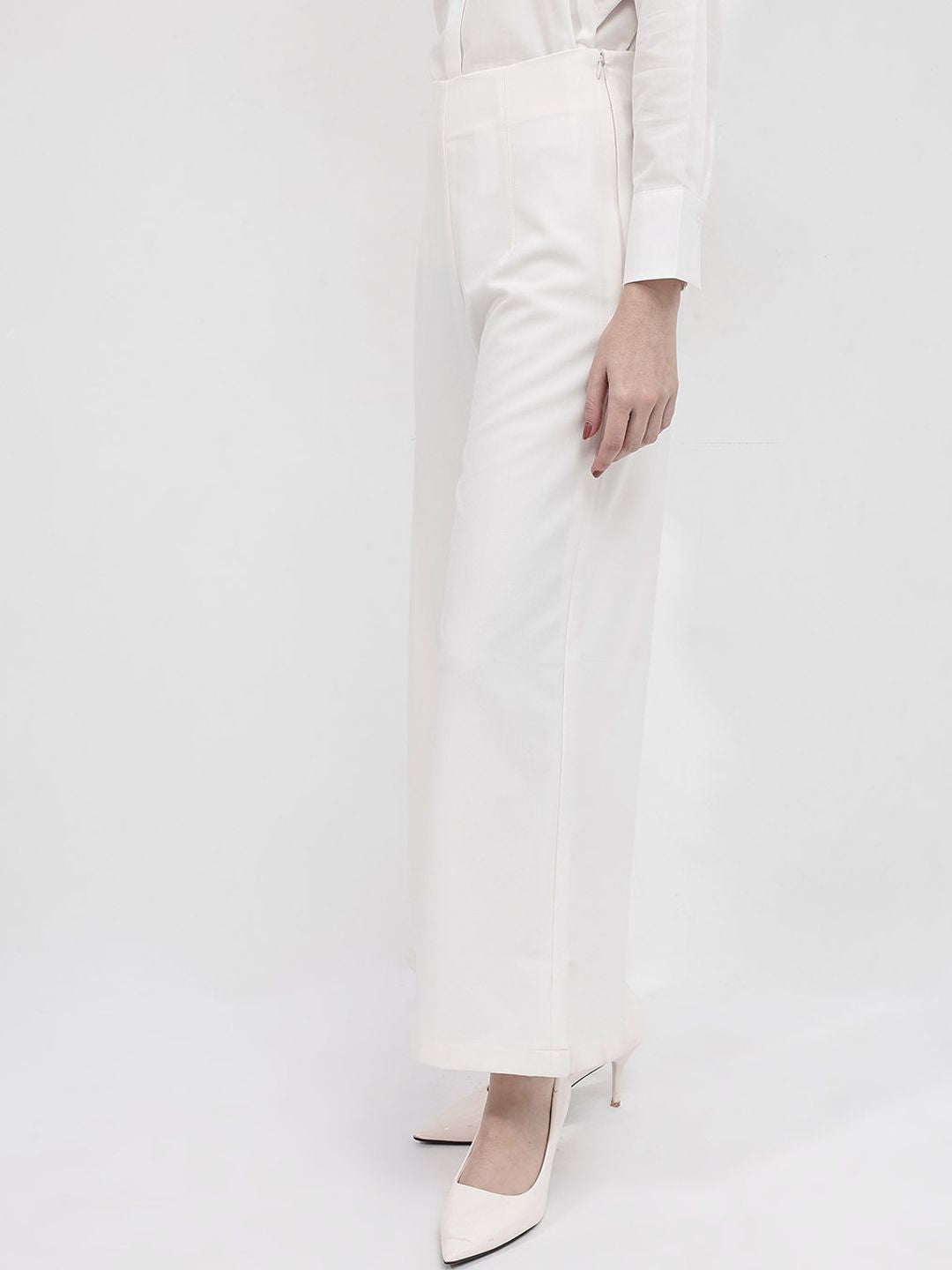 RAREISM Regular Fit Comfort Cotton High-Rise Parallel Trousers