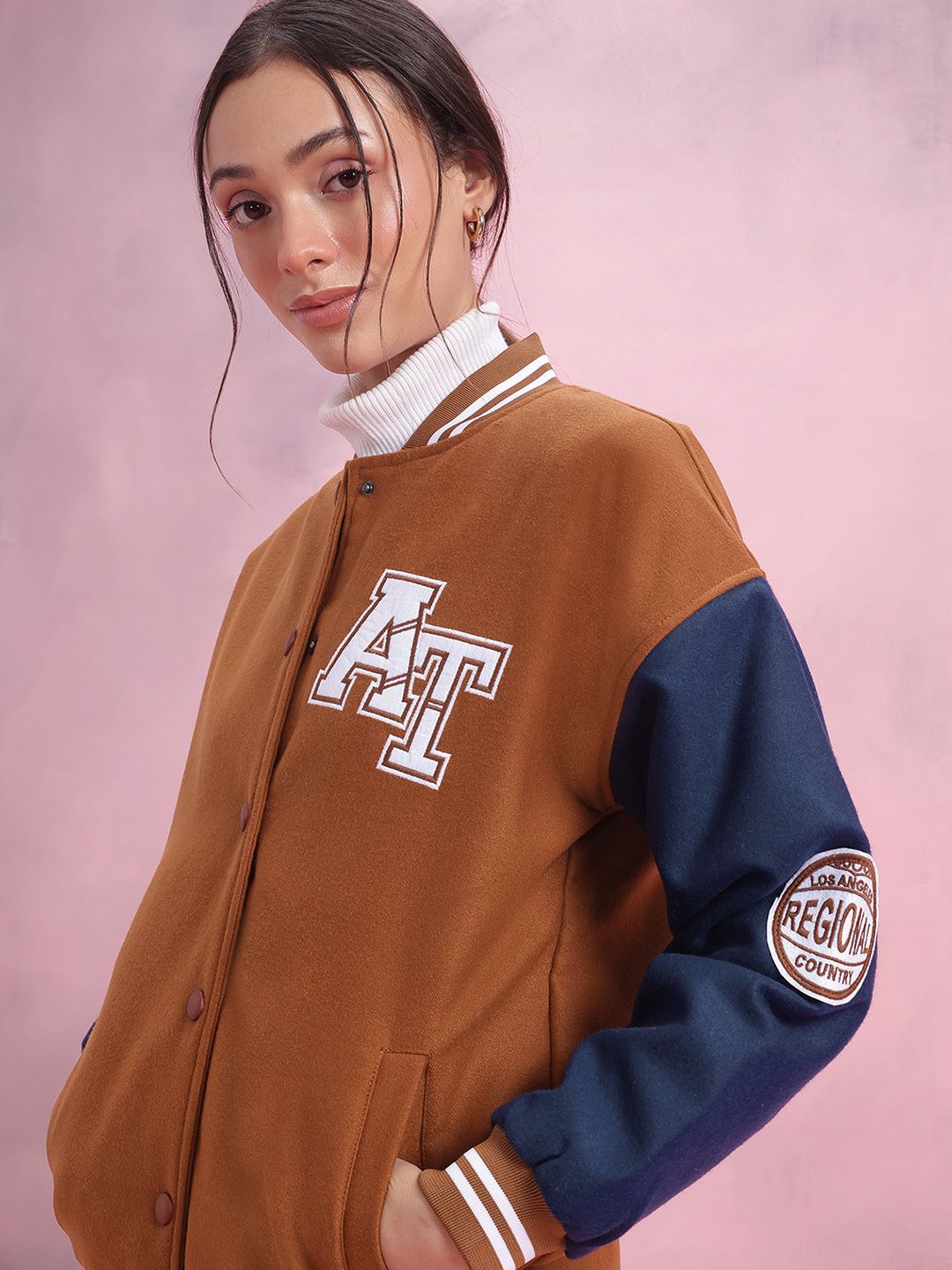 DressBerry Applique Detail Bomber Jacket