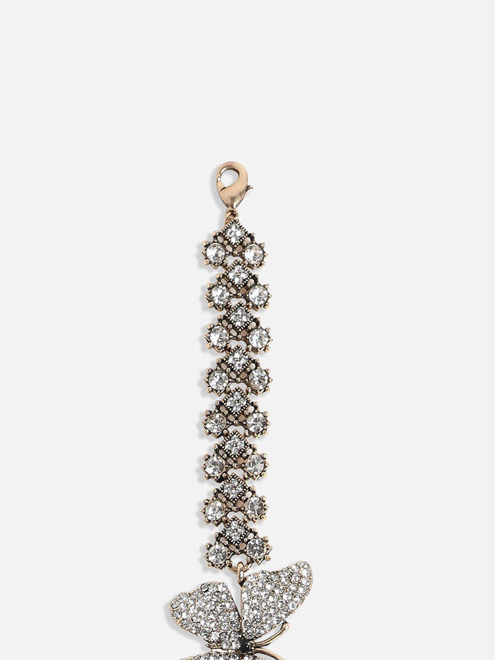 SOHI Gold-Plated Crystal Studded Charm Bracelet