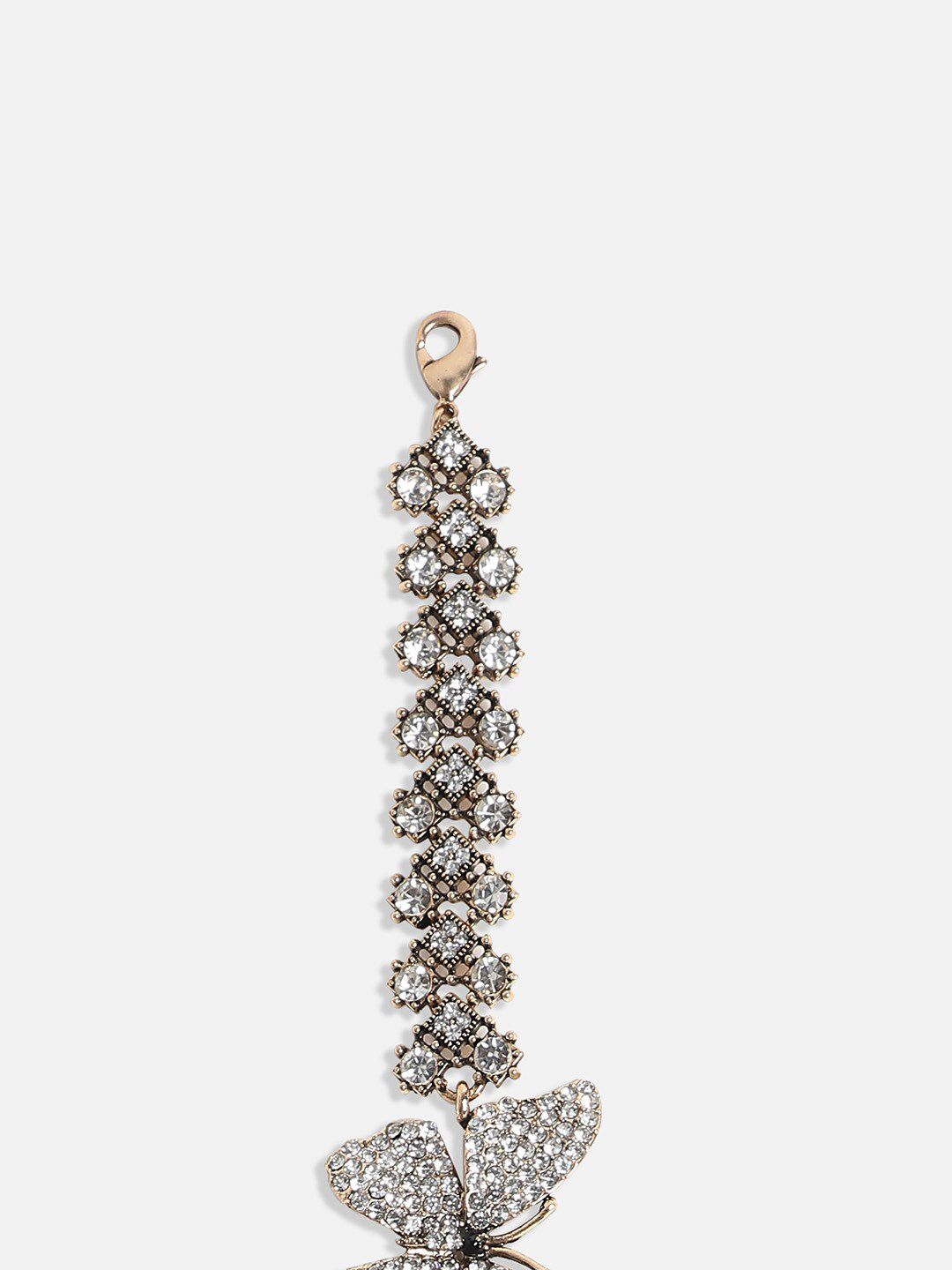 SOHI Gold-Plated Crystal Studded Charm Bracelet