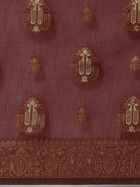 Saree mall Maroon & Gold-Toned Ethnic Motifs Zari Banarasi Sarees