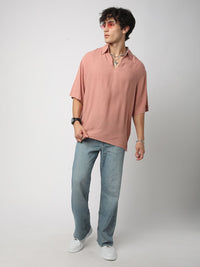 VASTRADO Men Classic Spread Collar Textured Cotton Relaxed Fit Casual Shirt