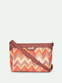 ZOUK Tidal Wave Harmony Chevron Printed Structured Sling Bag