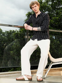 Campus Sutra Comfort Slim Fit Multi Stripes Striped Spread Collar Casual Shirt