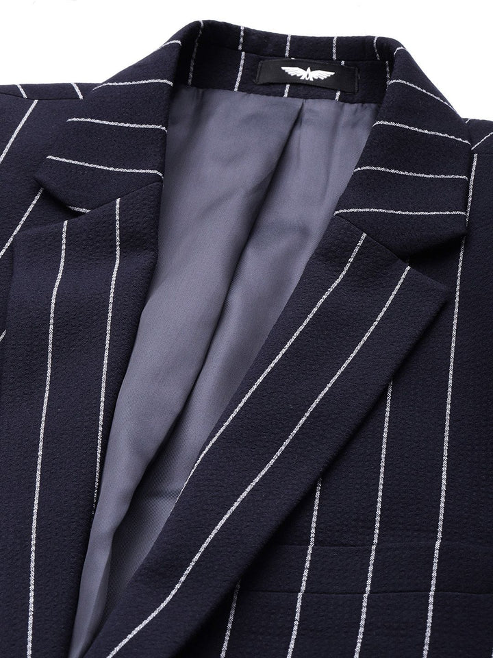 Park Avenue Striped Single Breasted Formal Blazer