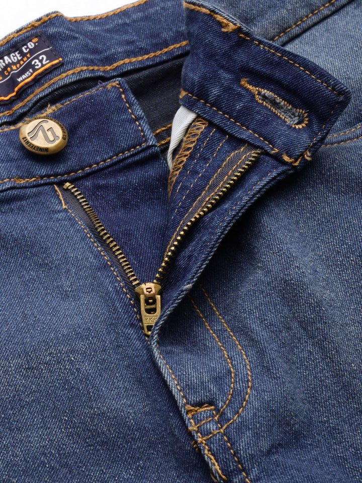 The Indian Garage Co Men Blue Slim Fit Light Fade Stretchable Jeans