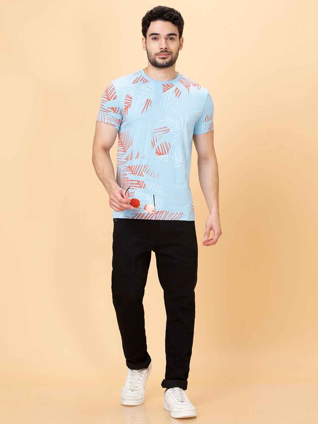Being Human Tropical Printed Round Neck Casual T-shirt