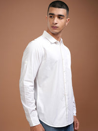 Highlander White Slim Fit Casual Shirt